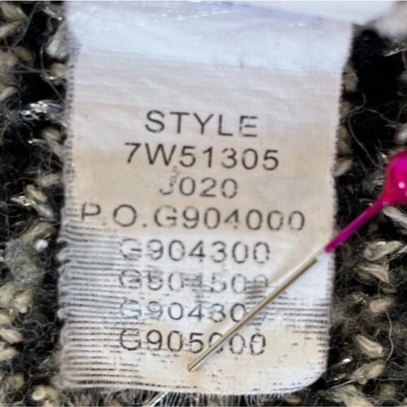 Lucky Brand Aztec Jacquard Sweater Coat S Metallic Black Gray 7W51305 - Picture 7 of 9